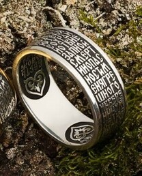 Православное серебряное кольцо "Молитва водителя" 