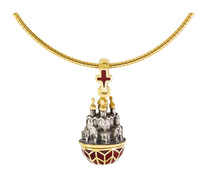 Пасхальное яйцо «Успенский кафедральный собор города Ярославля» из серебра