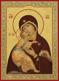 Печатная икона Пресвятой Богородицы "Владимирская"