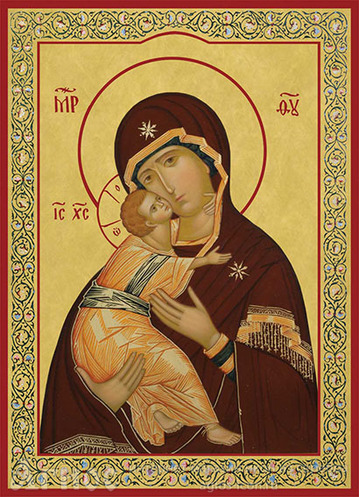 Печатная икона Пресвятой Богородицы "Владимирская", фото 1