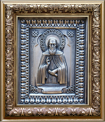 Икона серебряная Сергий Радонежский