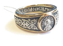 Женский православный позолоченный перстень Матрона Московская