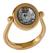 Женский православный позолоченный перстень