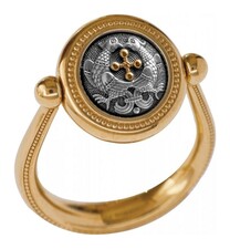 Женский православный позолоченный перстень