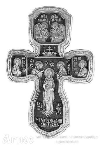 Большой крест серебряный  "Господь Вседержитель. Крещение Господне", фото 1