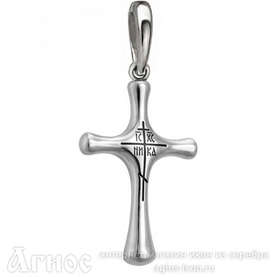 Тонкий серебряный женский крестик без распятия, фото 1
