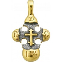 Православный крест криновидный  с позолотой