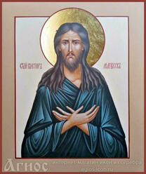 Рукописная икона мученика Виктора Матвеева