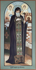 Рукописная икона преподобного Ипатия, целебника Печерского
