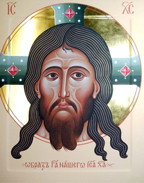Рукописная икона Спаса Нерукотворного