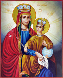 Рукописная икона образа Пресвятой Богородицы «Шестоковская»