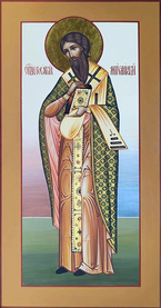 Рукописная икона преподобного митрополита Георгия Митиленского