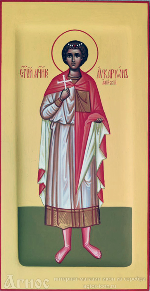 Рукописная икона преподобномученика Ликариона Азийского, отрока, фото 1