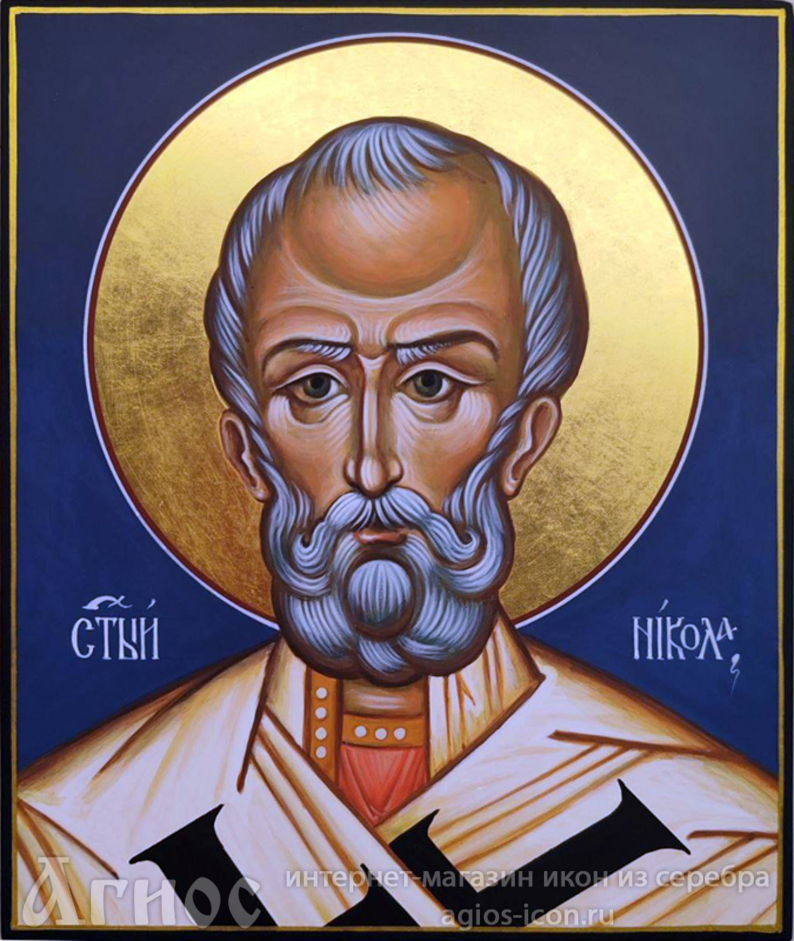 Рукописная икона святителя Николая Мирликийского Чудотворца, фото 1
