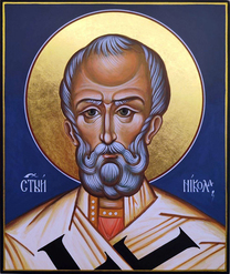 Рукописная икона святителя Николая Мирликийского Чудотворца