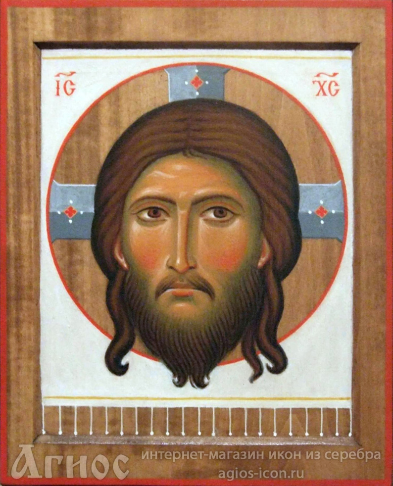 Рукописная икона Спас Нерукотворный, фото 1