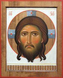 Рукописная икона Спас Нерукотворный