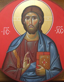 Рукописная икона Спас Вседержитель