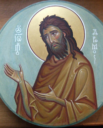 Рукописная икона Иоанн Креститель