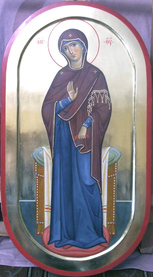 Рукописная икона Пресвятой Богородицы