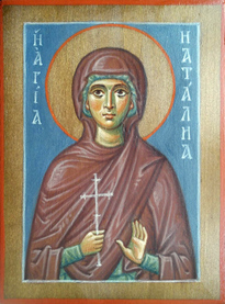 Рукописная икона мученицы Наталии Никомидийской