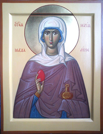 Рукописная икона Равноапостольная Марии Магдалины, мироносицы