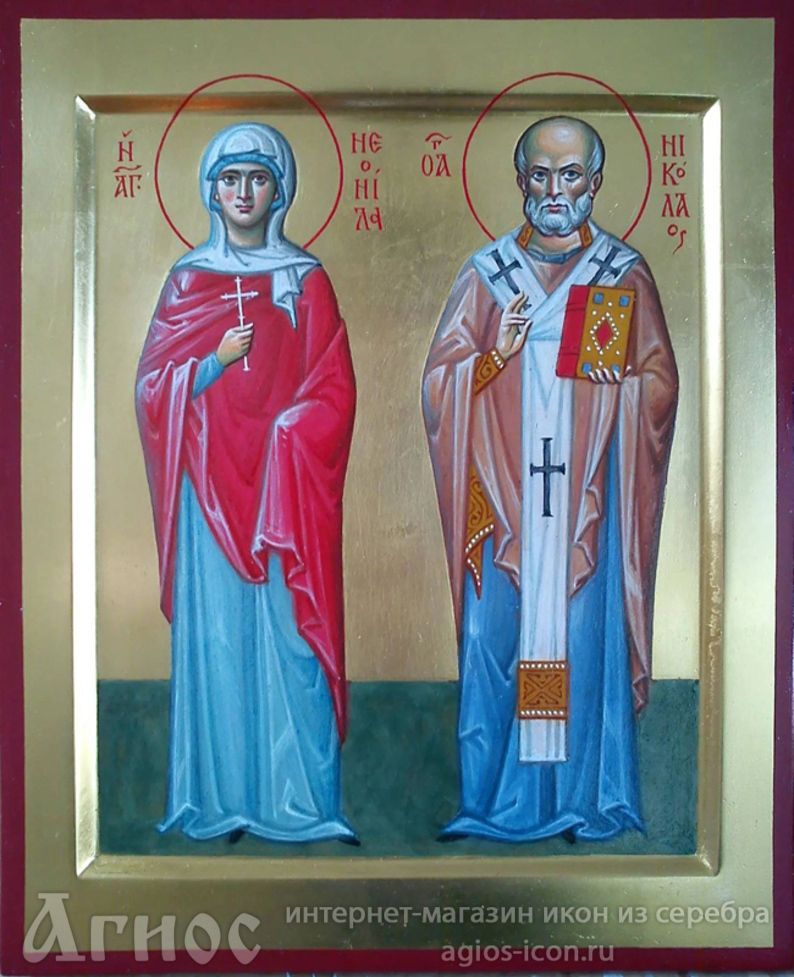 Рукописная икона мученицы Леониллы (Неониллы) Лангонийской, фото 1