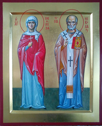 Рукописная икона мученицы Леониллы (Неониллы) Лангонийской