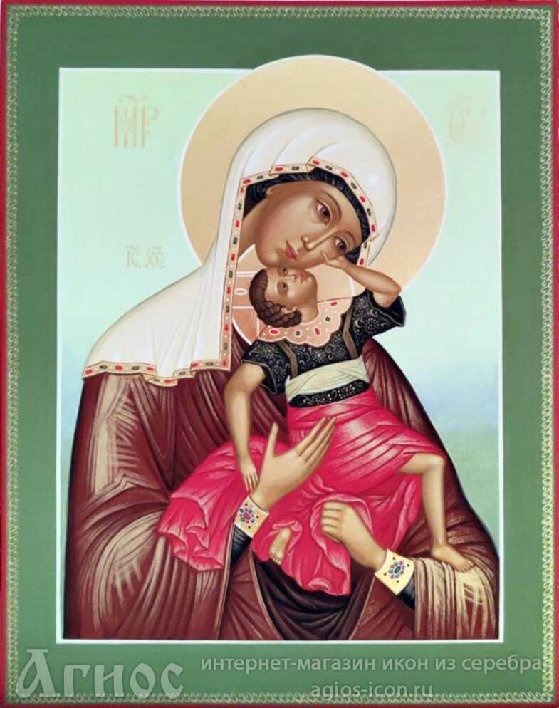Рукописная икона Богородицы «Взыграние (Угрешская)», фото 1