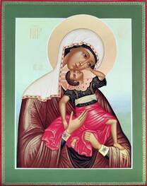 Рукописная икона Богородицы «Взыграние (Угрешская)»