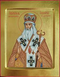 Рукописная икона cвятителя митрополита Илариона Суздальского